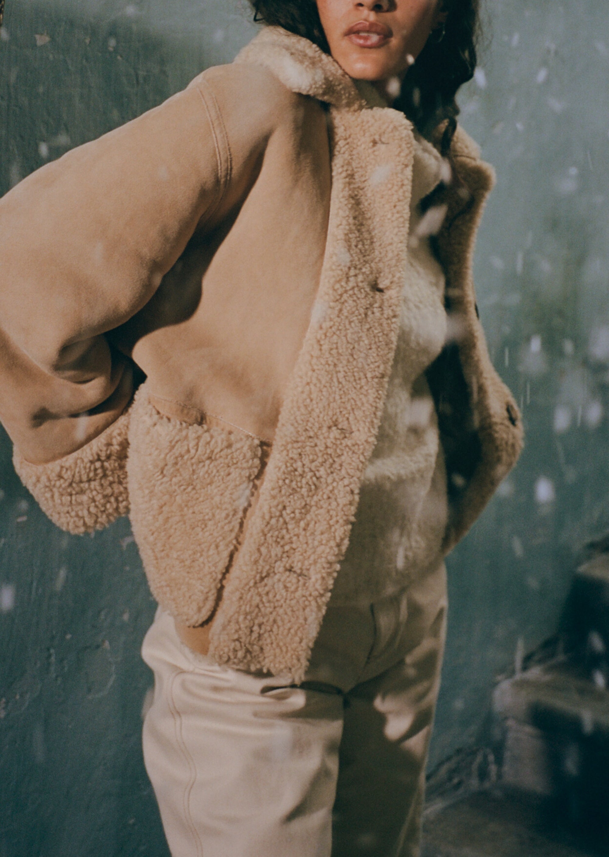 Peau lainée en cuir Julia