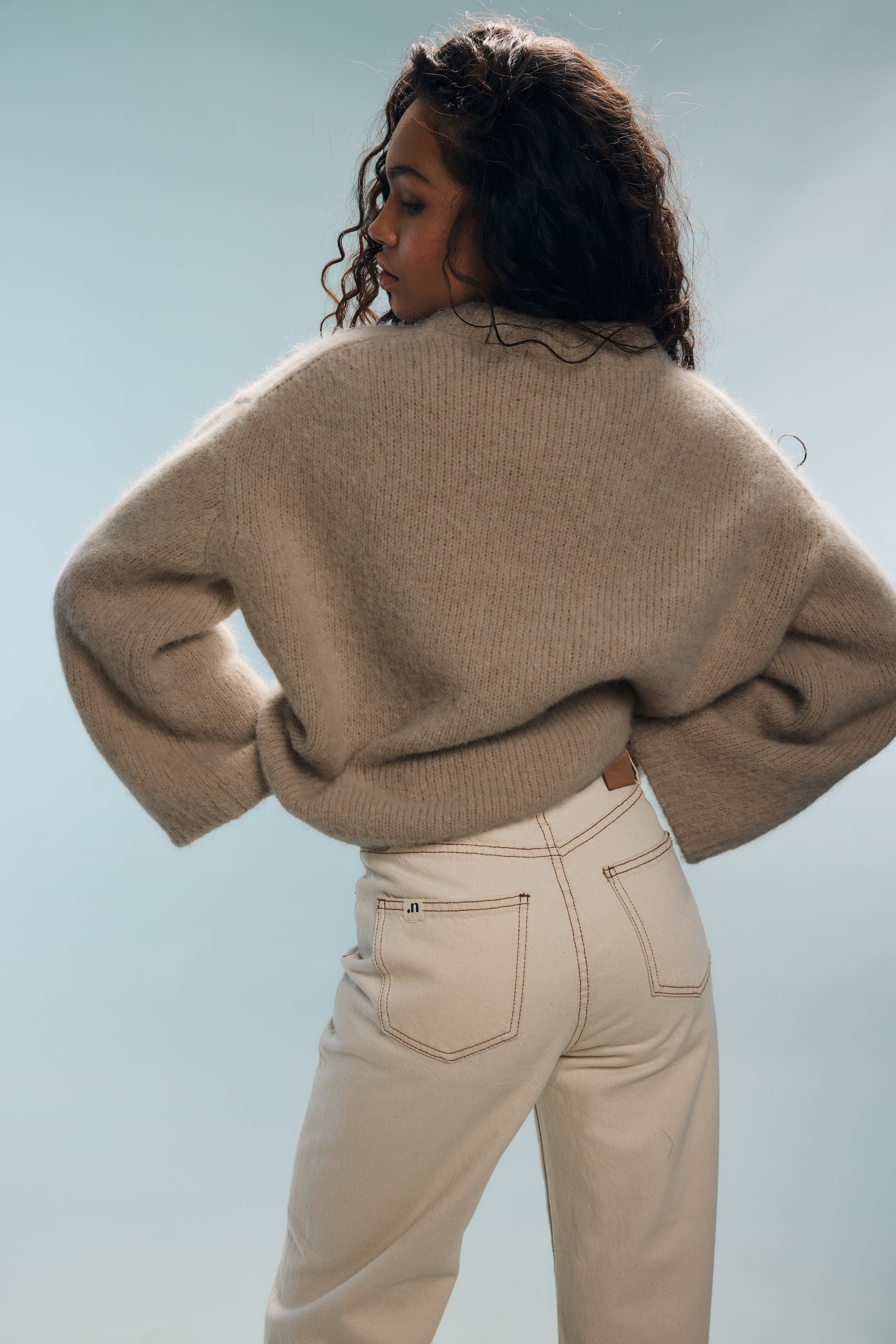 Pull oversized marron chiné Nina