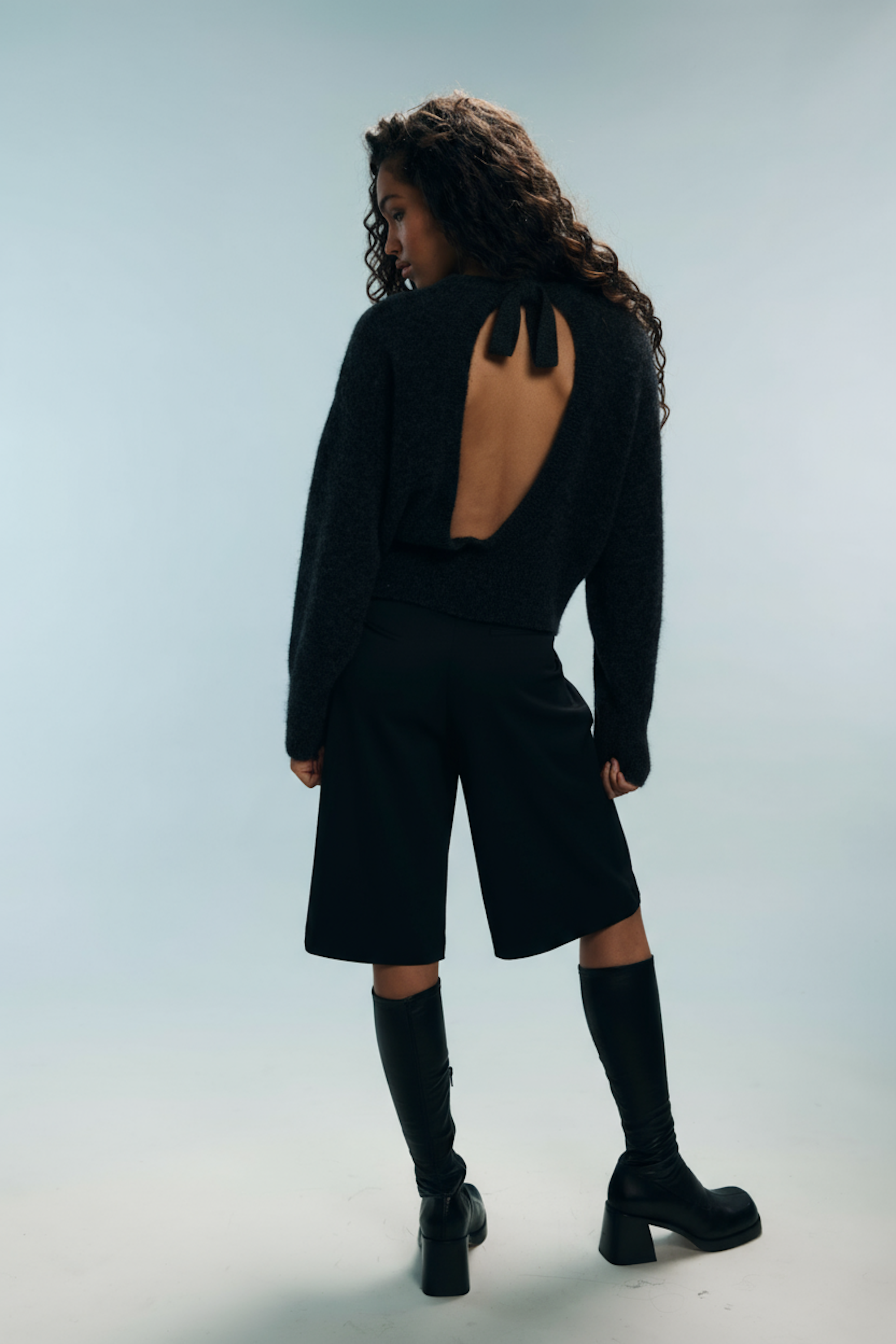 Pull dos-nu gris Nour