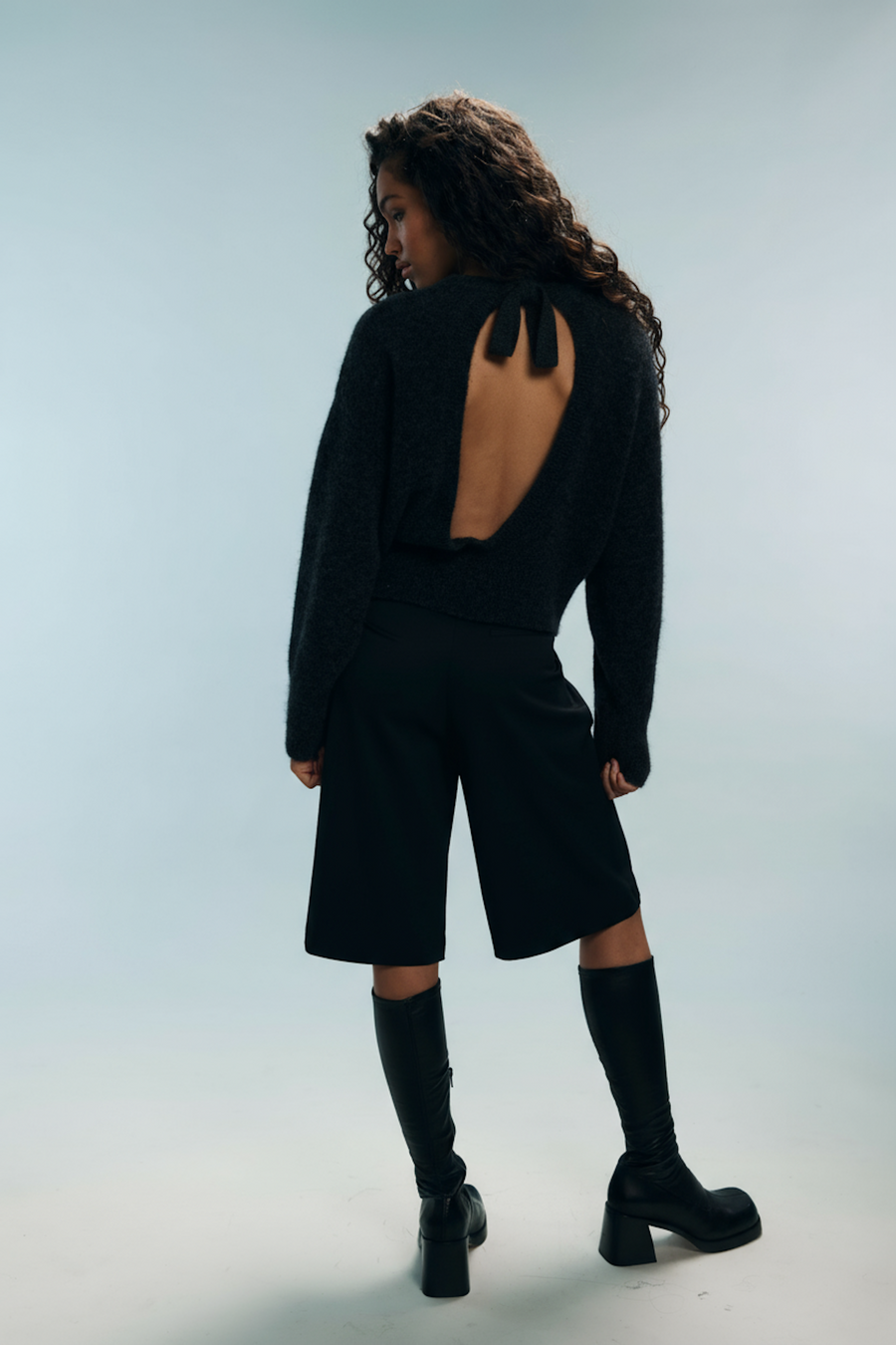 Pull dos-nu gris Nour