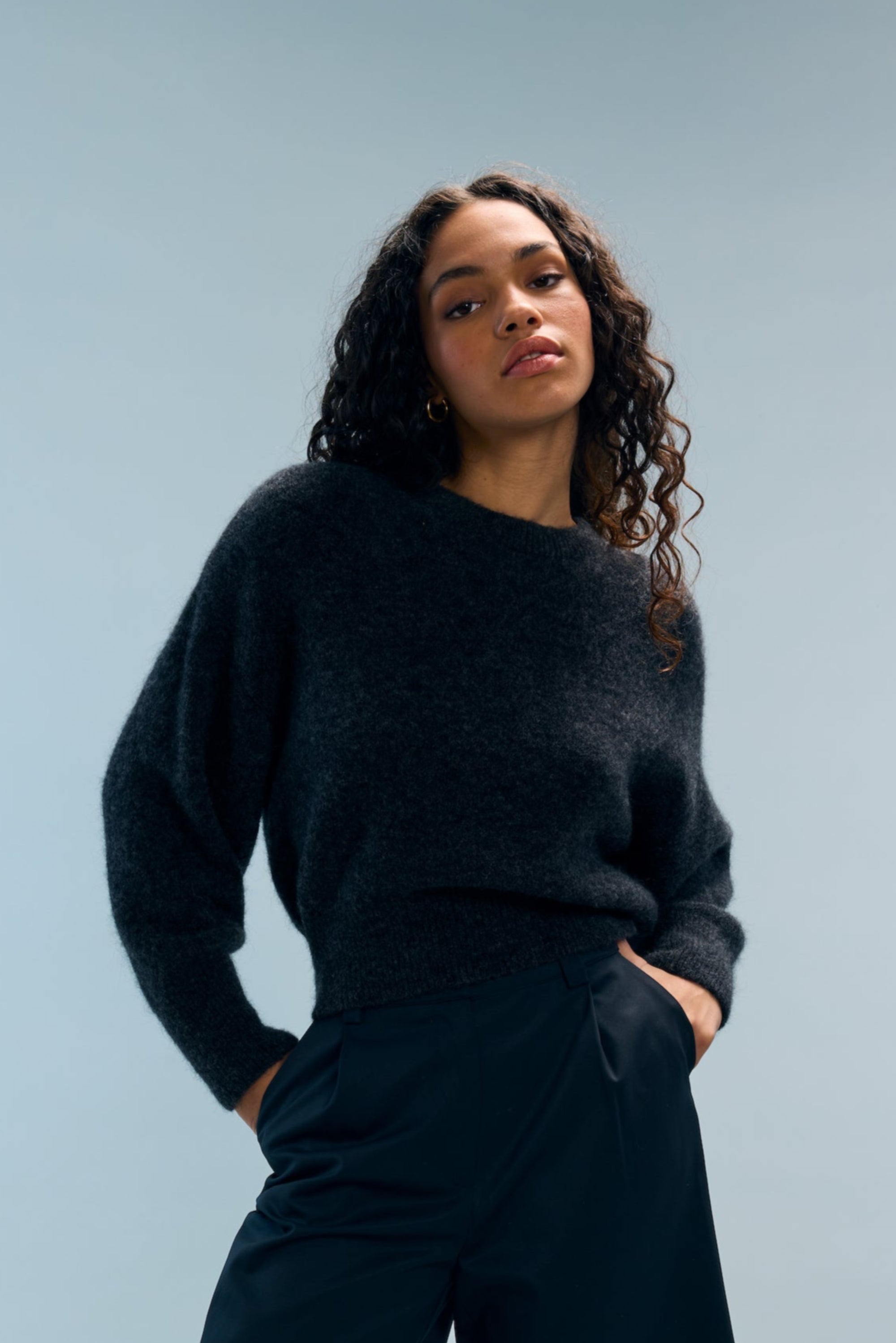 Pull dos-nu gris Nour