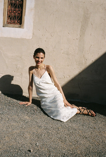 Robe Léonie en jacquard écru