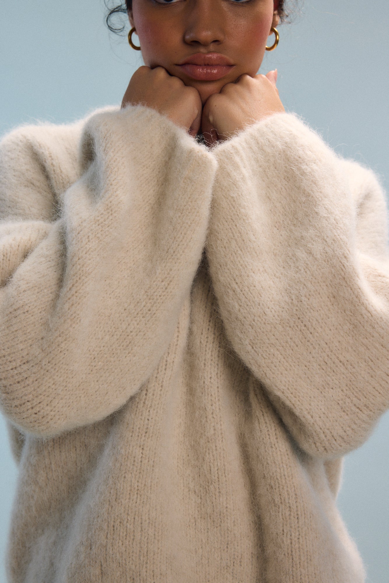 Pull oversized écru Nina