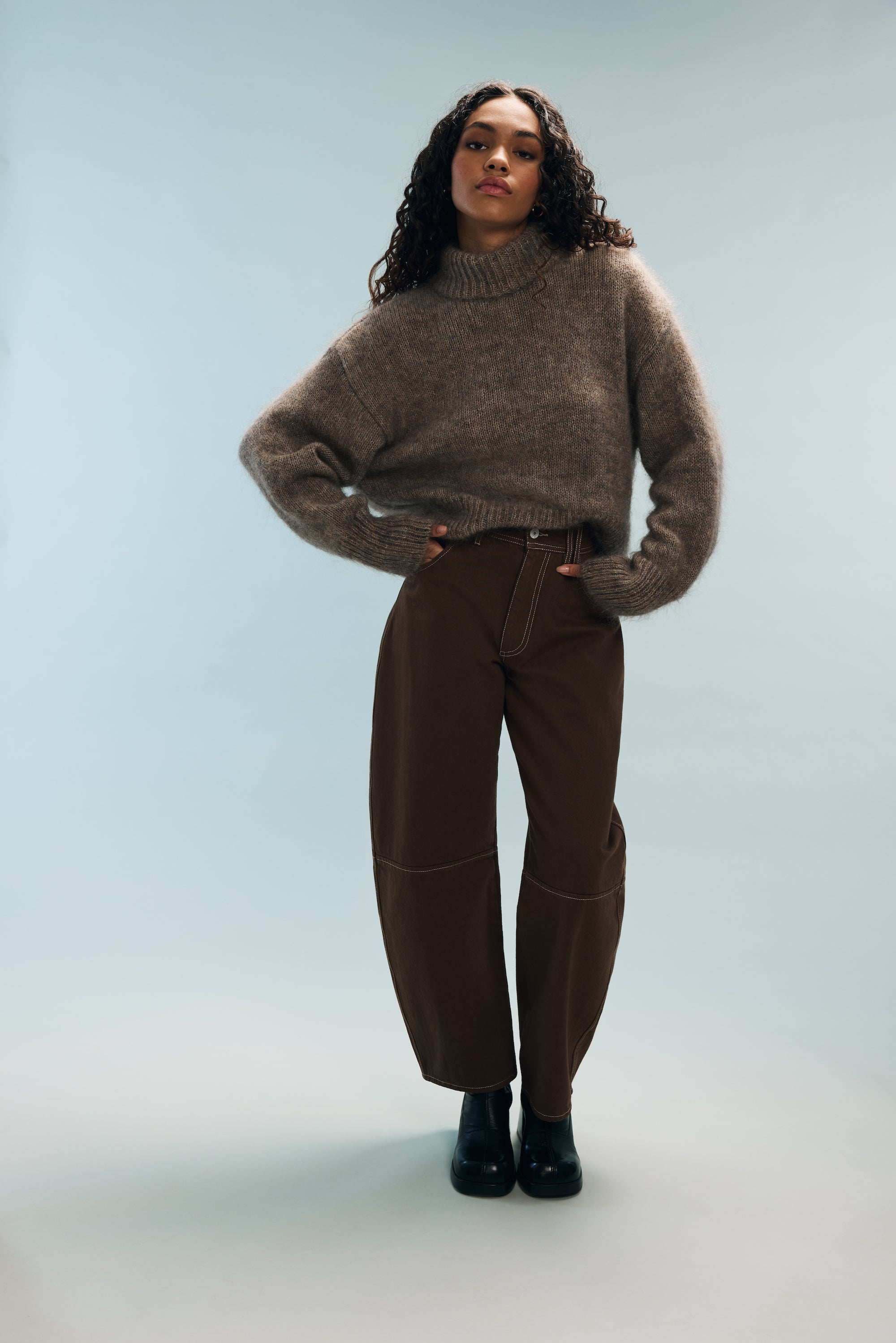 Pull marron chiné Marc