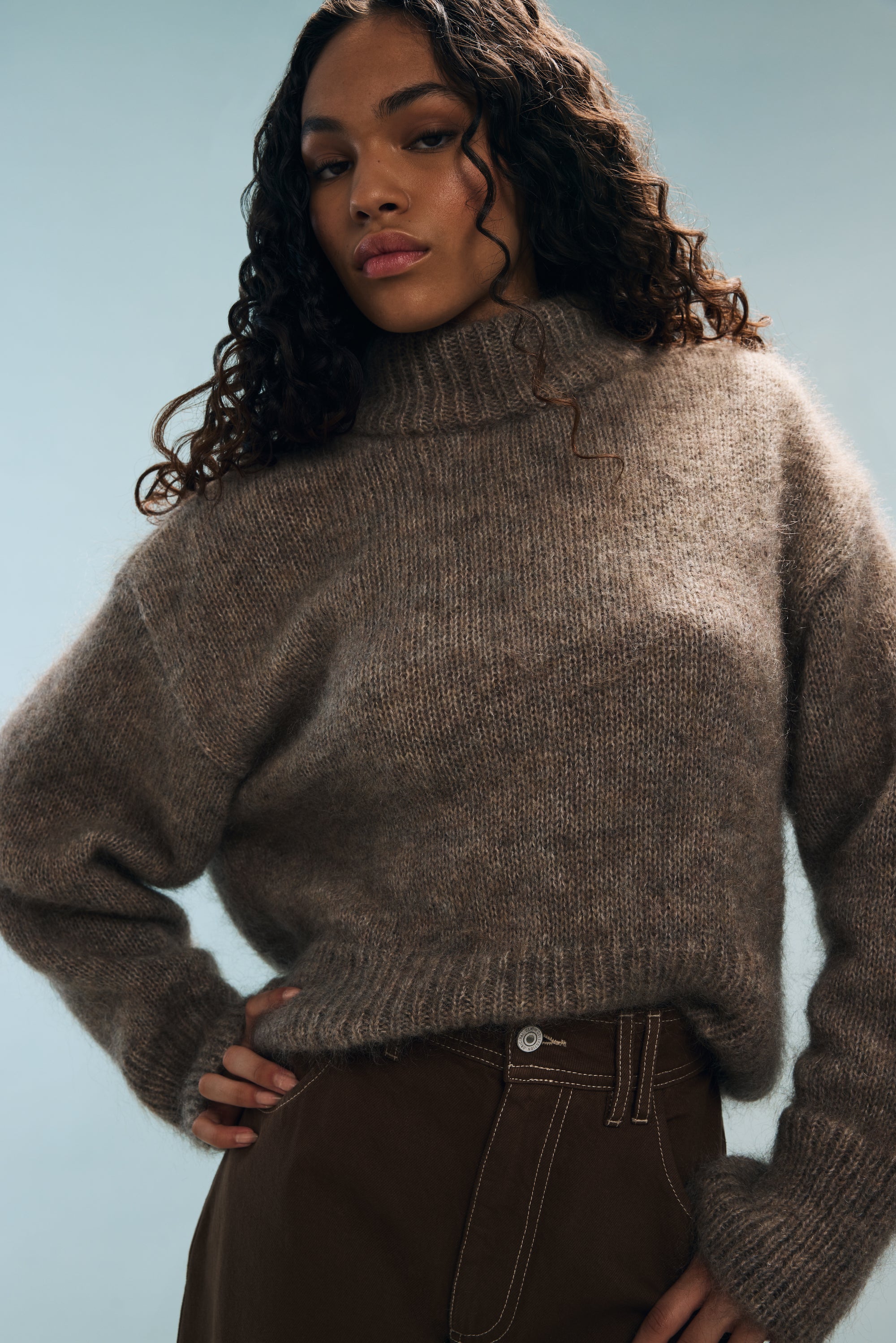 Pull marron chiné Marc