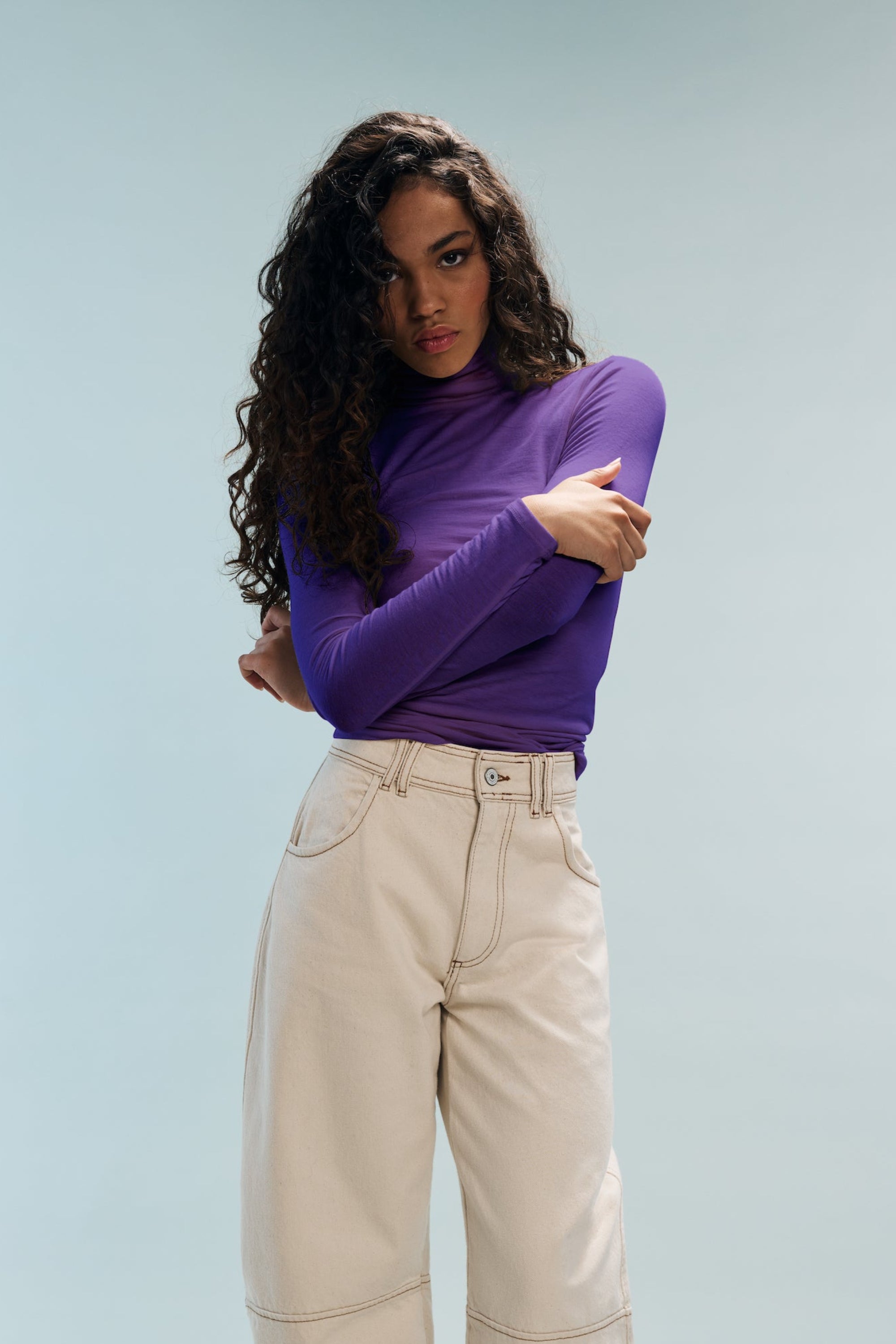 Col roulé violet Malo