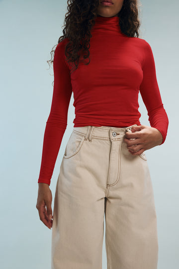 Col roulé rouge Malo