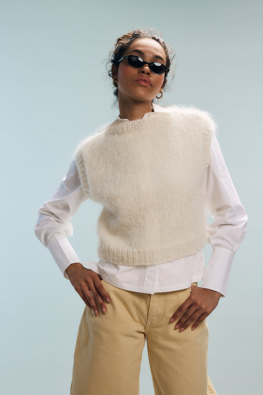 Pull blanc Yasmine