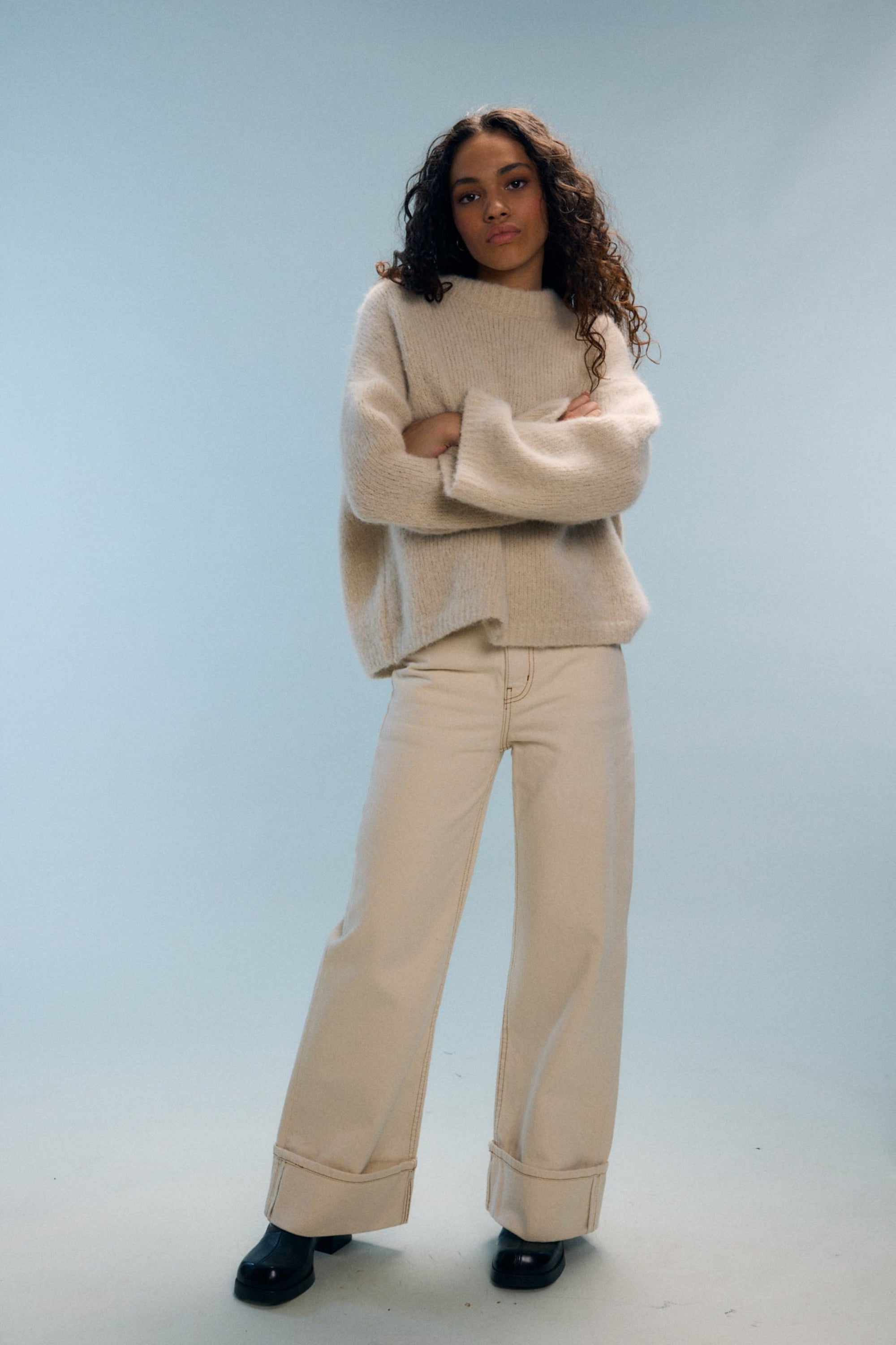 Pull oversized écru Nina