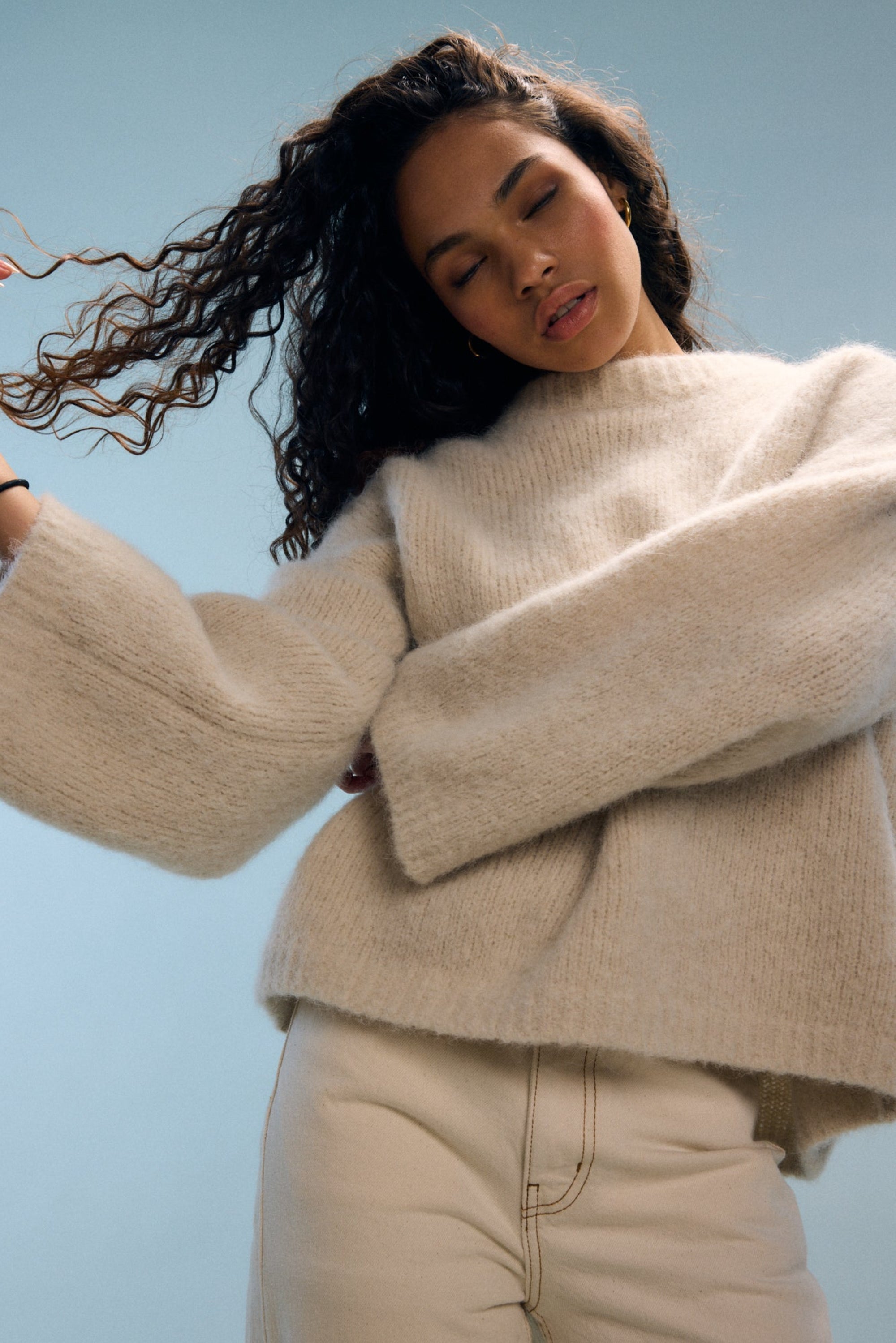 Pull oversized écru Nina