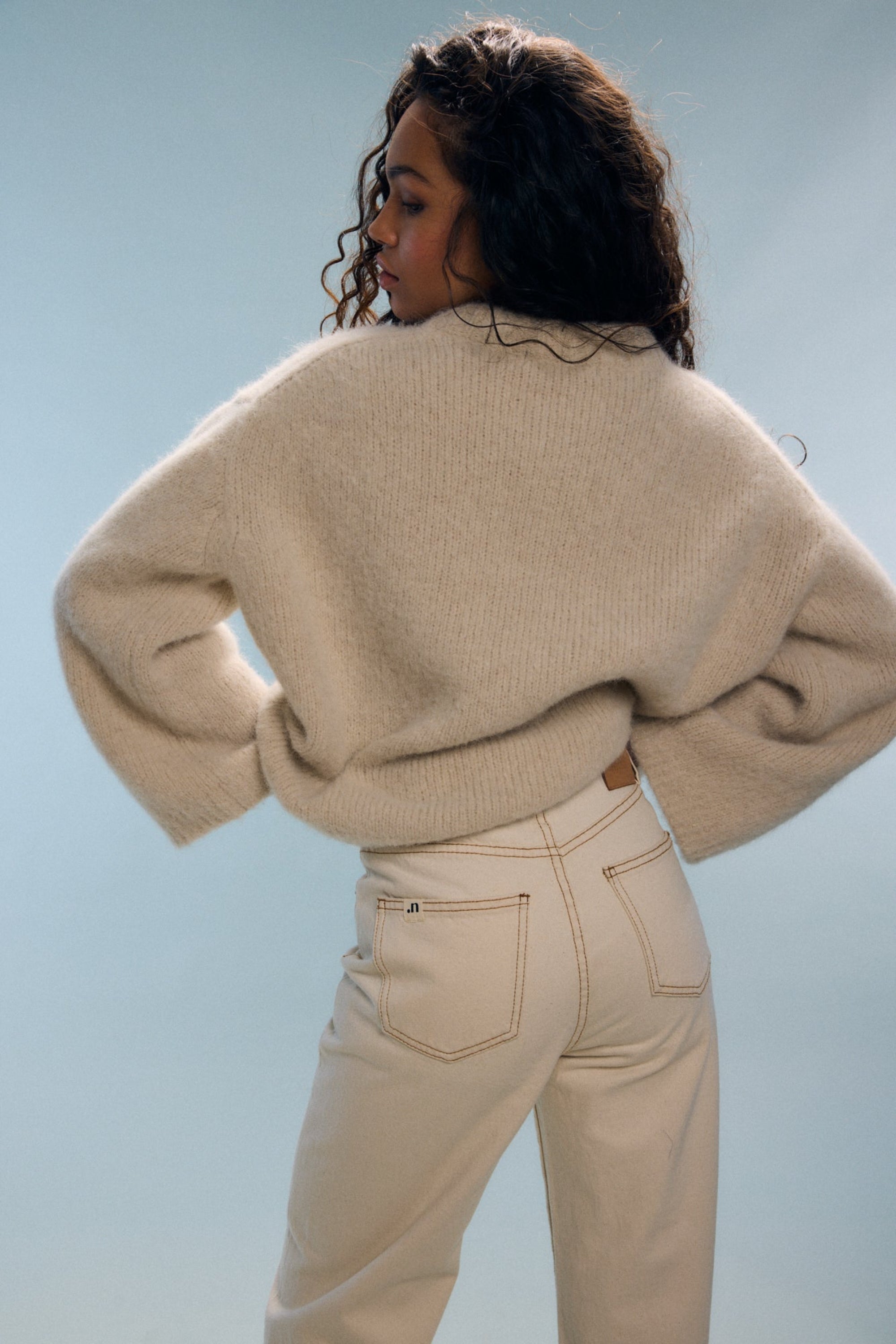 Pull oversized écru Nina