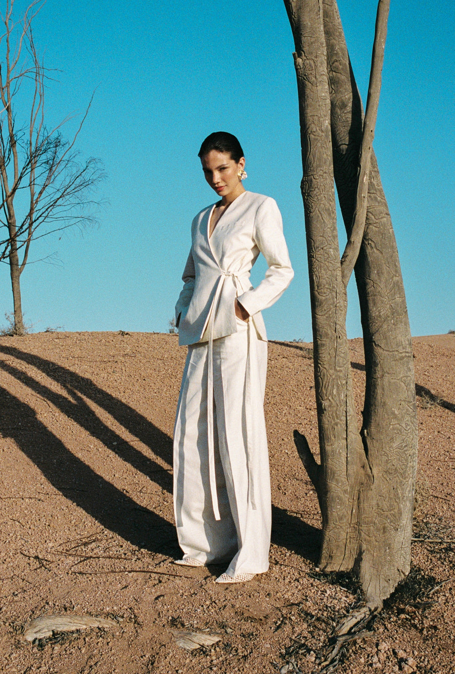 Pantalon tailleur Youssef écru