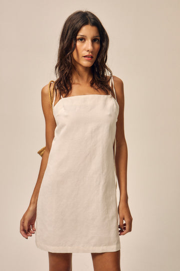 Robe en lin Margaux blanche