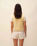 Cardigan sans manches jaune beurre Armelle