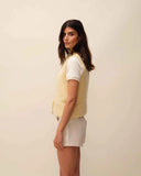 Cardigan sans manches jaune beurre Armelle