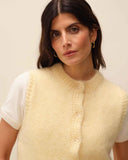 Cardigan sans manches jaune beurre Armelle