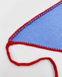Bandana en maille finition main Lina bleu