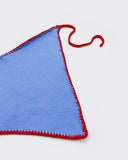 Bandana en maille finition main Lina bleu