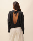 Pull dos-nu gris Nour