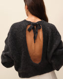 Pull dos-nu gris Nour