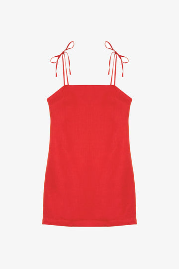 Robe en lin Margaux rouge