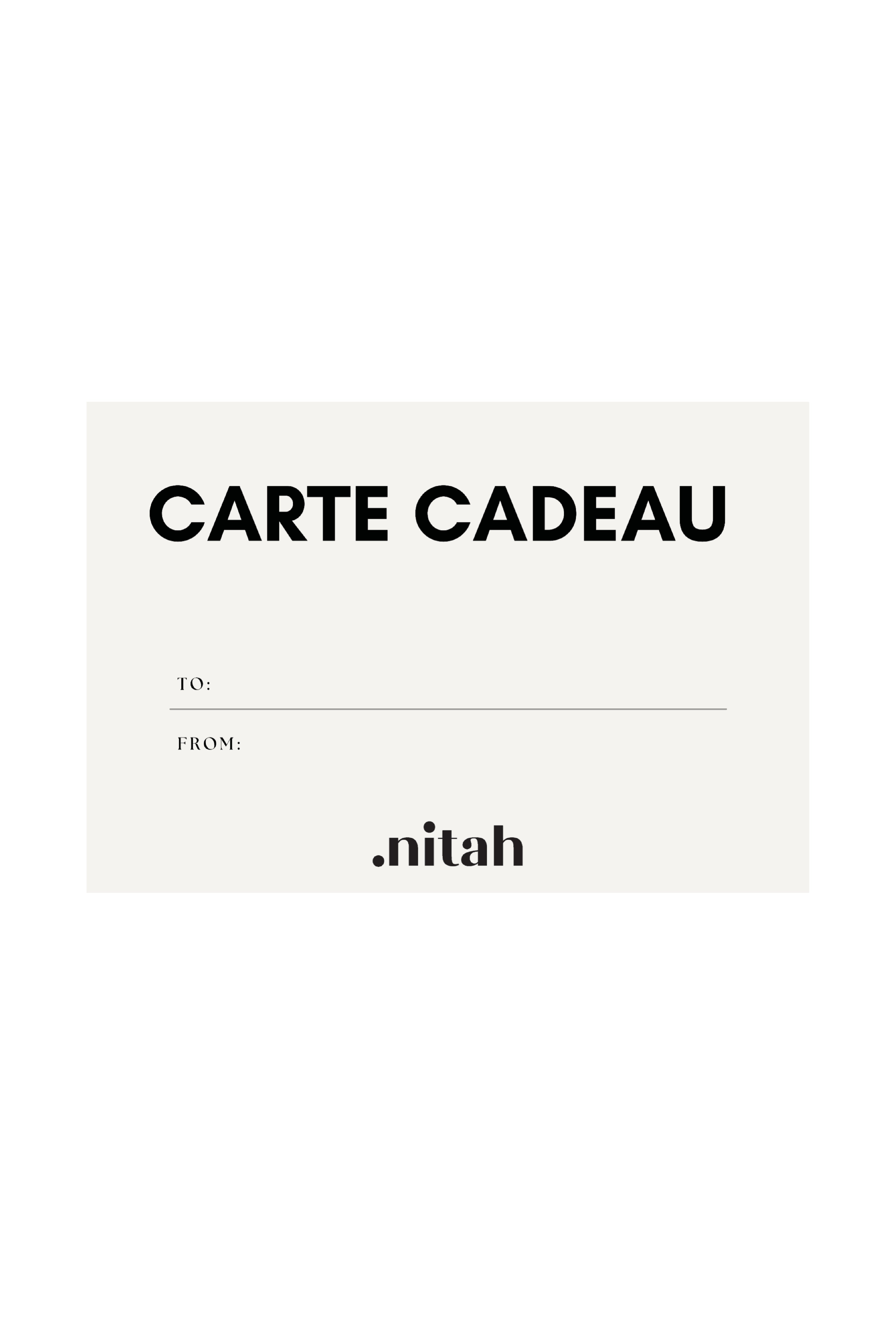 Carte cadeau Nitah