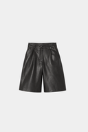 Bermuda en cuir noir Karl