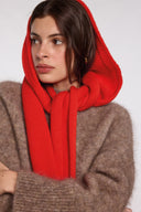 Capuche-écharpe rouge Jina