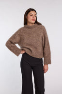 Pull fait en France marron chiné Marcel