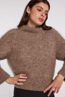 Pull fait en France marron chiné Marcel