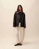 Veste en cuir noir Martin