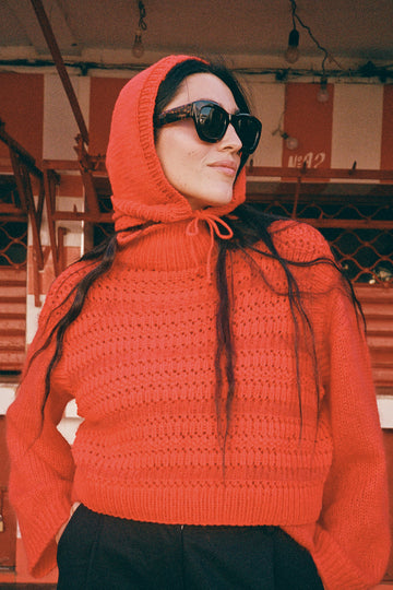 Cagoule Yael tricotée à la main