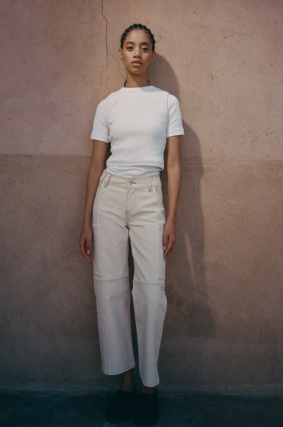 Ecru denim cargo pants Gautier