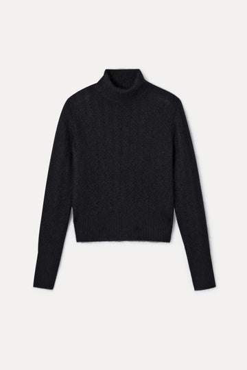 Pull col roulé noir Marcus