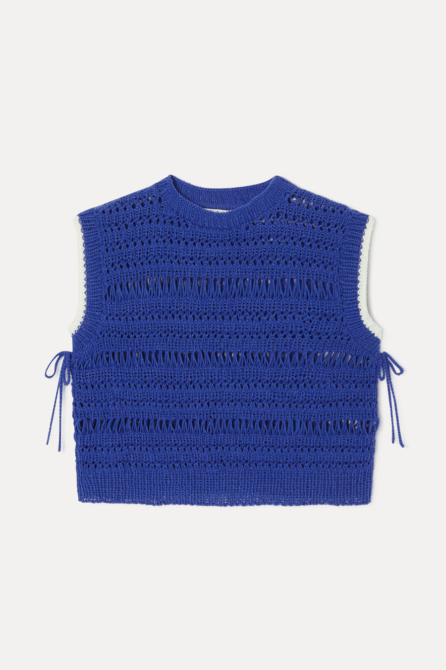 Top en tricot main Rachel bleu
