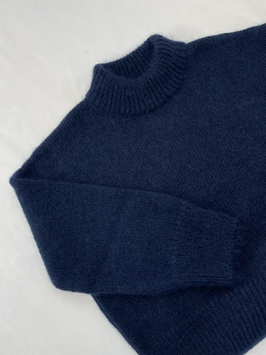 Pull bleu marine en mohair Marcia