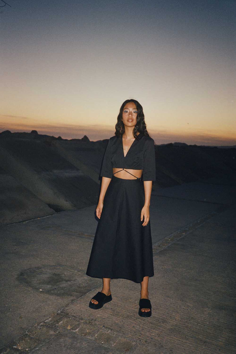 Robe longue à découpes Jordana