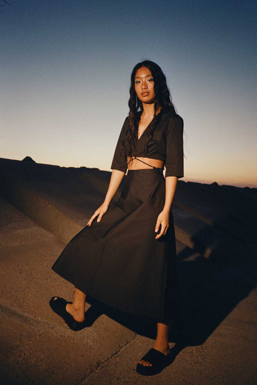 Robe longue à découpes Jordana